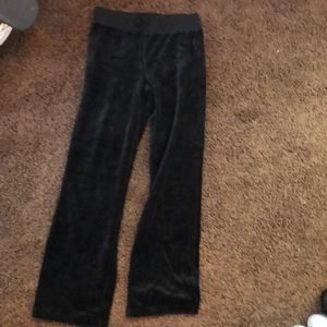 Black velvety pants